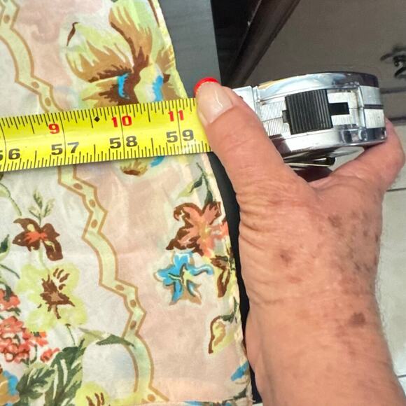 Farm Rio Beige Floral Maxi Dress Spaghetti Straps Racerback Cream Pink Size XS - Picture 13 of 14